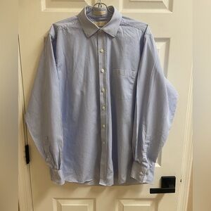 Michael Kors Blue & White Pinstripe Men’s Dress Shirt | 100% Cotton